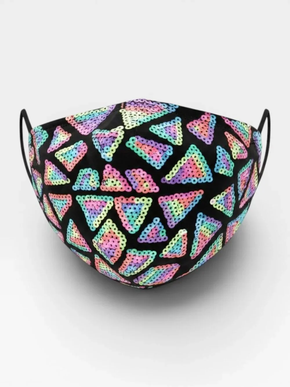Rainbow Sequin Festival Rave Face Mask Pride Costume Adjustable NWT